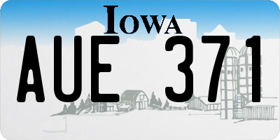 IA license plate AUE371