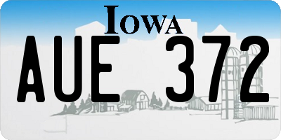 IA license plate AUE372