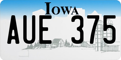 IA license plate AUE375