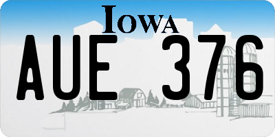 IA license plate AUE376