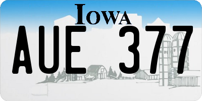IA license plate AUE377