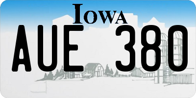 IA license plate AUE380