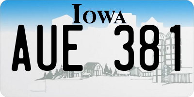 IA license plate AUE381