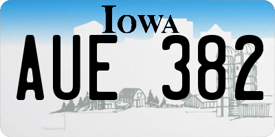 IA license plate AUE382