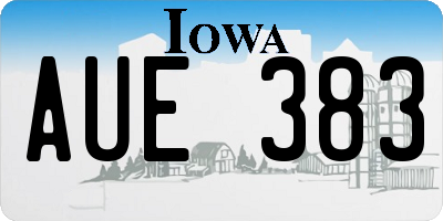 IA license plate AUE383