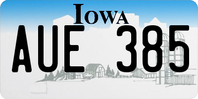 IA license plate AUE385