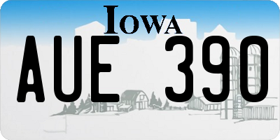 IA license plate AUE390