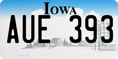 IA license plate AUE393