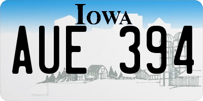 IA license plate AUE394