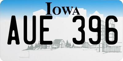 IA license plate AUE396