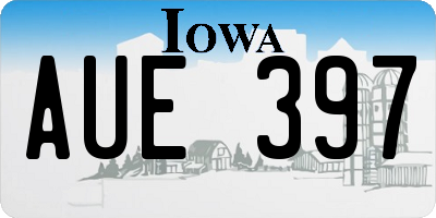 IA license plate AUE397
