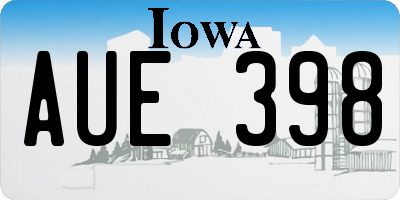 IA license plate AUE398