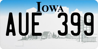 IA license plate AUE399