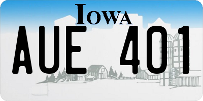 IA license plate AUE401