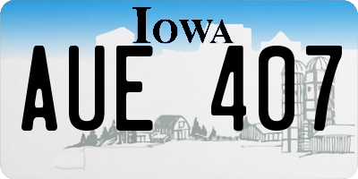 IA license plate AUE407