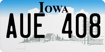 IA license plate AUE408