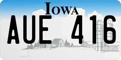 IA license plate AUE416