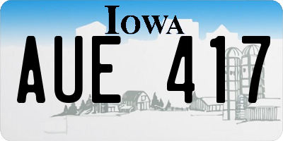 IA license plate AUE417