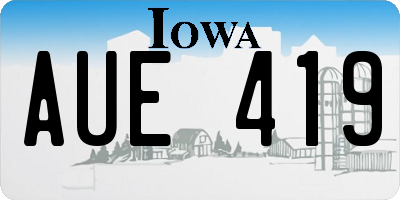 IA license plate AUE419