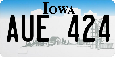 IA license plate AUE424
