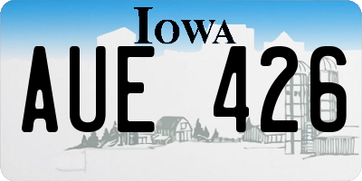 IA license plate AUE426
