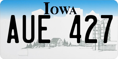 IA license plate AUE427