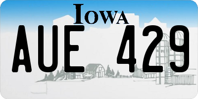 IA license plate AUE429