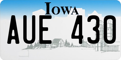 IA license plate AUE430