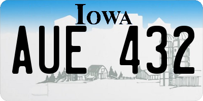 IA license plate AUE432