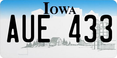 IA license plate AUE433