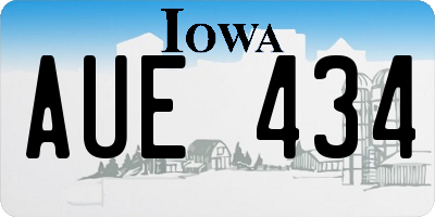 IA license plate AUE434