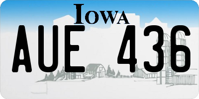 IA license plate AUE436