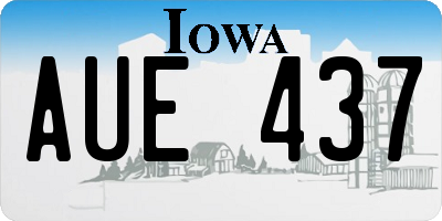 IA license plate AUE437