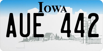 IA license plate AUE442