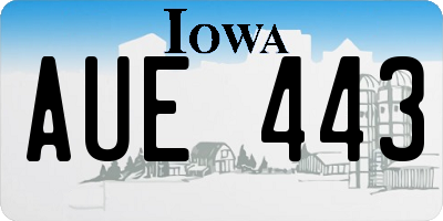 IA license plate AUE443