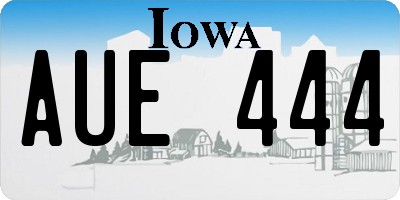 IA license plate AUE444