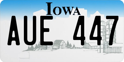 IA license plate AUE447