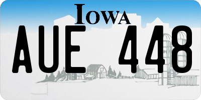 IA license plate AUE448