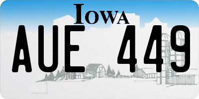 IA license plate AUE449