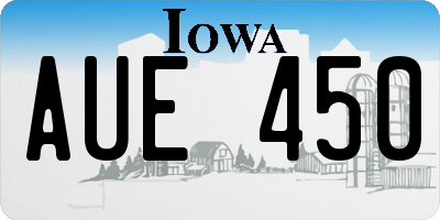 IA license plate AUE450
