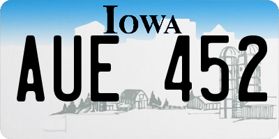 IA license plate AUE452