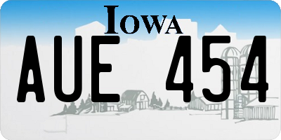 IA license plate AUE454