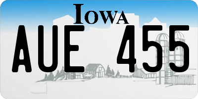 IA license plate AUE455