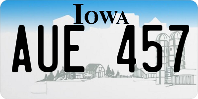 IA license plate AUE457