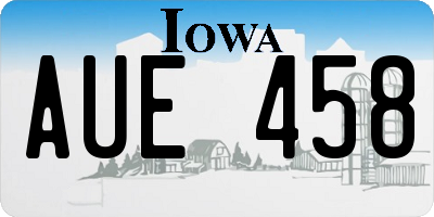 IA license plate AUE458