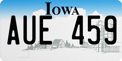IA license plate AUE459