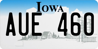 IA license plate AUE460
