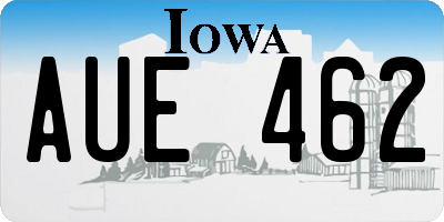 IA license plate AUE462