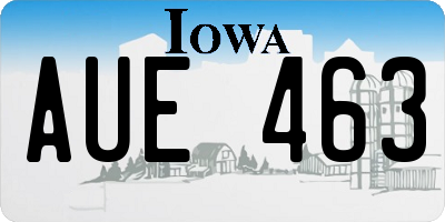 IA license plate AUE463