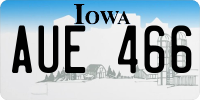IA license plate AUE466